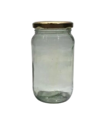 450 ML Glass Jam Jar - Transparent, 450 ml Size | Lightweight, Plain Pattern, Leak Resistant, Quality Tested Storage Solution