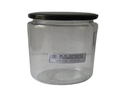 800 ML Glass Jar - Glass, 800ml, Transparent | Lightweight, Plain Pattern, Solid Structure, Quality Tested for Reliable Storage