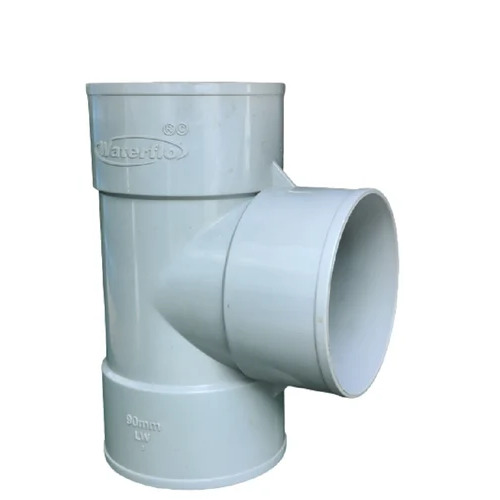 90mm LW Waterflo PVC Tee - UPVC, 3/4 Inch Size, Grey Color | Round Shape, Female Plumbing Connection Type