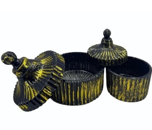 Antique Finished Candle Candy Glass Jars - Glass Material, Standard Size, Solid Structure, Plain Pattern, Crack Resistant, Lightweight, Black Color