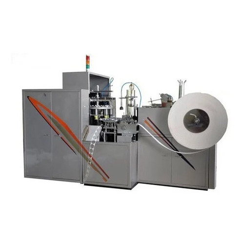 Automatic Paper Cup Making Machine - Mild Steel, 2700 x 1400 x 1900 mm | 45 ml to 330 ml Cup Size, 3.5 kW Power, 5 Sensors, PLC Control, 170-270 GSM Paper Thickness, Manual and Auto Modes