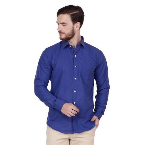 Blue Formal Shirts  - Collar Style: Straight