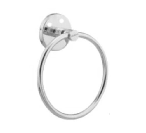 Brass Towel Ring For Bathroom - Stainless Steel, Glossy Finish, Silver Color, Round Shape | Corrosion Resistant, Wall Mounted Design