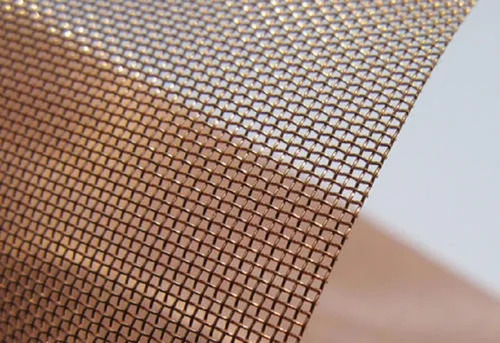 Phosphor Bronze Welded Mesh - 1 Meter Length, Polished Finish, Yellow Color | Industrial Weave for Fencing, Curtain, and Decorative Applications