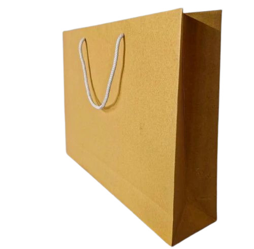 Brown Paper Shopping Bags - Plain Design, Biodegradable, Moisture Proof, Recyclable with Rope Handle