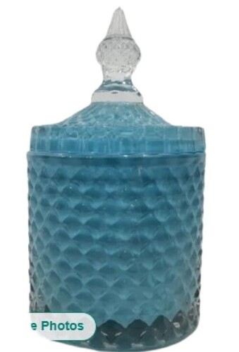 Crystal Glass Candy Jar - Custom Size, Blue Color | Lightweight, Leak Resistant, Easy to Clean, Timely Delivery