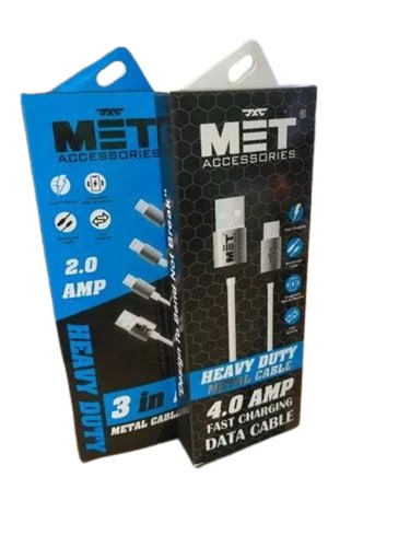 Data Cable Packaging Box - 350 GSM Corrugated Kraft Paper, Rectangular Shape, Multicolor with Matte Lamination Finish, Special Effects Printing