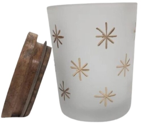 Decorative Glass Jar - Customized Size, Printed White Finish | Lightweight, Leak Resistant, Easy to Clean Storage Solution