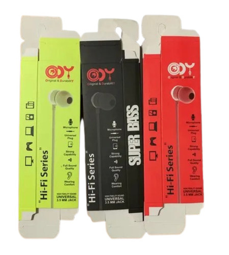 Earphone Packaging Box - Kraft Paper, Customized Size, Multicolor Matte Lamination | Lightweight, Special Effects Printing, Rectangular Design