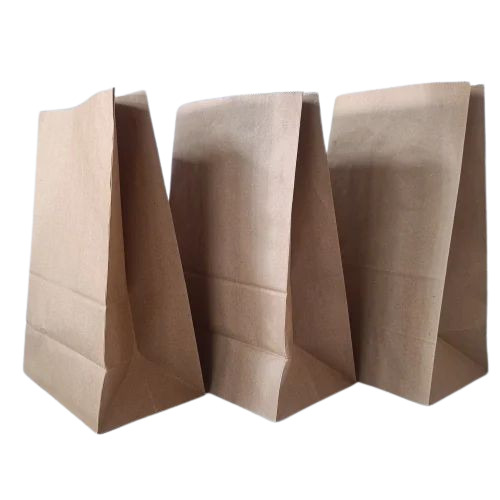 Food Packaging Paper Pouches - Brown Paper 15 x 10 x 25 cm | Durable Corrugated Design Ideal for Grocery Use