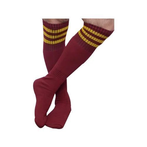 Football Socks - Soft Cotton Fabric, Merhoon Color, Unisex Design | Comfortable Fit, Moisture-Wicking, Absorbent Material, Stylish Look, Versatile Use, Ideal for Sports