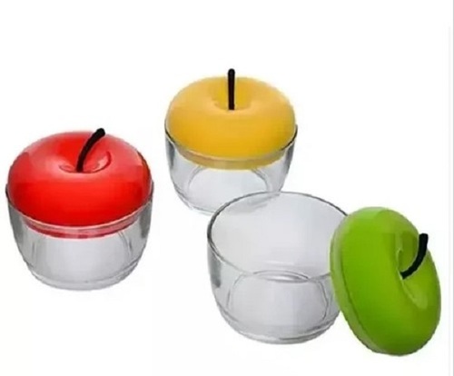 Glass Storage Jar - Solid Glass, Standard Size, Transparent Color - Lightweight, Plain Design, Ideal for Storage