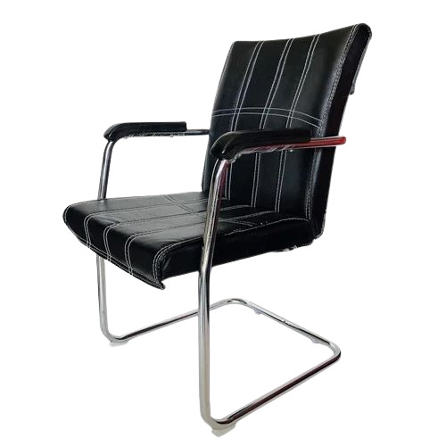 Heavy Visitor Chair - Stainless Steel, 18-19 Inches Seating Height , Modern Design with Easy to Clean Leatherette Finish, Durable and Long Lasting