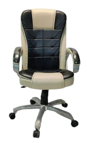 High Back Boss Chair - Stainless Steel, 20-21 inches | Leather Cover, Antique Appearance, Durable Design, Easy To Clean, Long Lasting