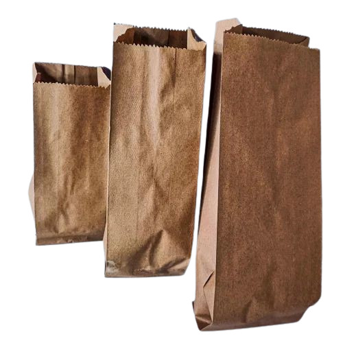Kraft Paper Grocery Pouch - Recyclable Brown Paper Bags, Multiple Sizes Up to 2 Kg | Customizable, Moisture Proof, Plain Design
