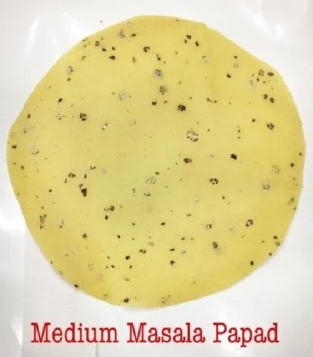 Medium Masala Papad - Crispy Round Vegetarian Snack | Salty Flavor, Suitable for Adults, Children & Old-Aged, Food Grade Quality