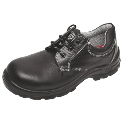 Onyx Abrigo Safety Shoes - Leather Upper, Steel Toe | Waterproof, Low Ankle, Black, PU Outsole, Designed for Men