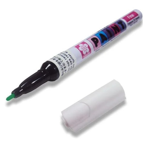 Paint Marker - Fine Point 1.0mm, Opaque Oil-Based Pigmented Ink in 5 Regular and 2 Fluorescent Colors - Ideal for Permanent Marking on Glossy Surfaces