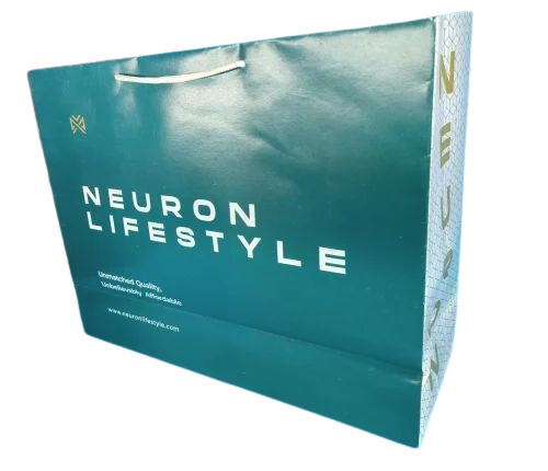 Printed Paper Bag - 3 Kg Capacity, 16 x 12 x 5 Inches | Biodegradable, Moisture Proof, Recyclable, Rope Handle