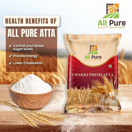 All Pure Wheat Atta - 10 kg Packet | 11.32 g Dietary Fiber, 361.17 Kcal Energy, A Grade Quality