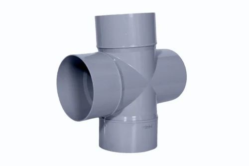 Pvc Swr Double Tee - PVC, 2Â½ Inch Diameter, Grey Color, Equal Tee Shape, Female Connection, Self Fit Type | Ideal for Plumbing Applications