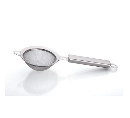Silver Stainless Steel Tea Strainer - Circular Shape, Glossy Finish, Crack Proof | Easy to Use for Home and Hotel