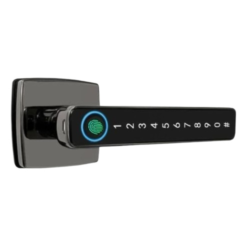 Smart Lock - Metal, Black & Silver | Fingerprint, Password, App-Based Unlocking, Type-C Charging Port, Mechanical Key for Emergencies