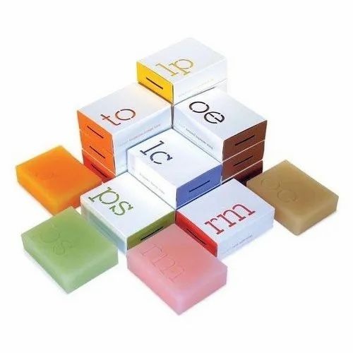 Soap Packaging Box - Bleached Kraft Paperboard, Moisture Proof, Gloss Varnish Finish, Debossed Surface, Straight Tuck End Style, Rectangular Shape, <2 Kg Capacity, Spot UV Printed