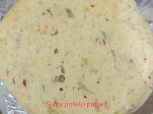 Crispy Spicy Potato Papad - Round Vegetarian Snack, Salty Flavor for Adults, Children, and the Elderly
