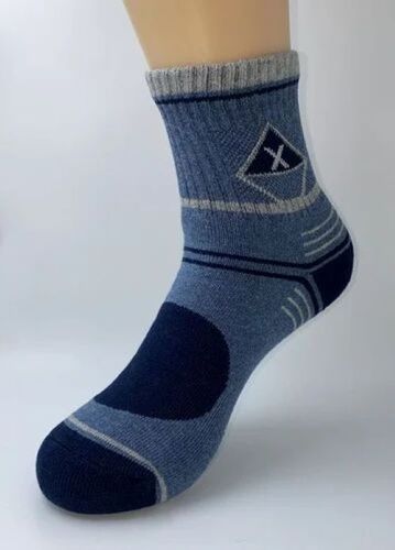 Sports Premium Ankle Socks - Cotton and Rayon Blend, Blue and Black | Comfortable Fit, Cushioned Sole, Arch Support, Stretchable Material, Quick-Drying, Elastic Band, Anti-Odor, Reversible, Waterproof