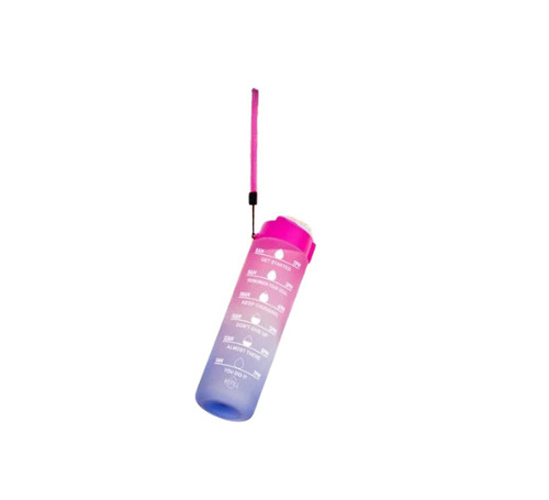 Sports Water Bottle - 1000ml Polypropylene Multicolor Printed Design | Screw Cap Sealing Polished Finish Round/Square Shape