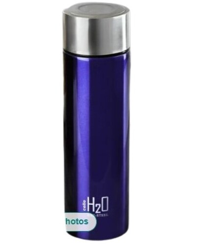 Stainless Steel Water Bottle - Standard Size, Silver and Blue Color | Easy to Carry, Plain Pattern, Delivered On Time