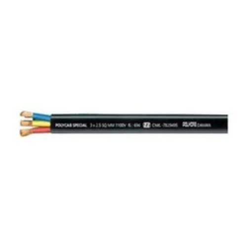 Three Core Cables - High Voltage, 90 Meter Length, Brass Conductor, Black FEP Jacket, ETEE Insulation