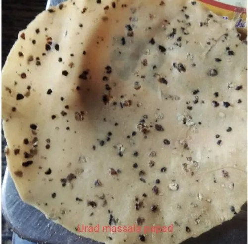 Urad Masala Papad - Crispy Round Style, Vegetarian Snack for All Ages | Salty Flavor, Food Grade Quality