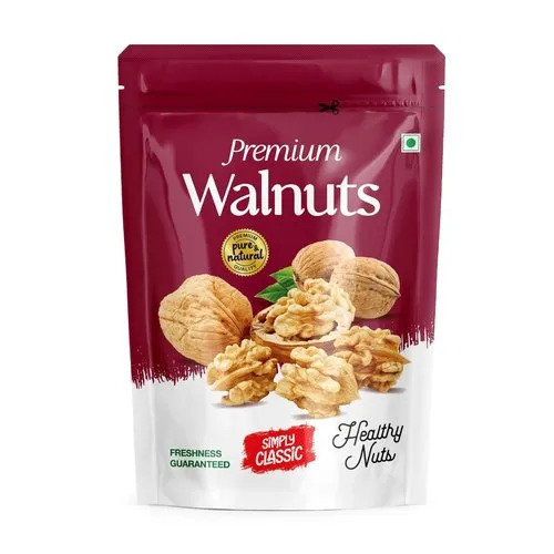 Walnuts Standup Zipper Pouch - Laminated Material, Various Colors | Durable, Eco-Friendly, Ideal for Packaging
