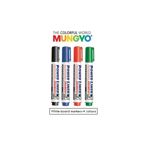White Board Markers - Plastic Material, Pack of 4 , Non-Toxic with Excellent Erase Ability and Low Odor