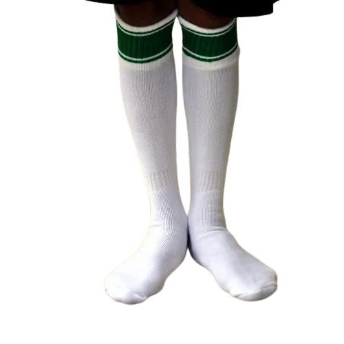 White Football Socks - Cotton Blend, Lightweight, Moisture-Wicking | Durable, Versatile Use, Stylish Look, Supportive Fit, Anti-Wrinkle