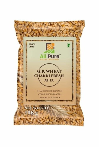 All Pure Wheat Atta - 10 Kg Pack, High Fiber 11.32 g, Protein 12.57%, Low Sugar 2.10 g, Ideal for Chapatis, Grade A Quality