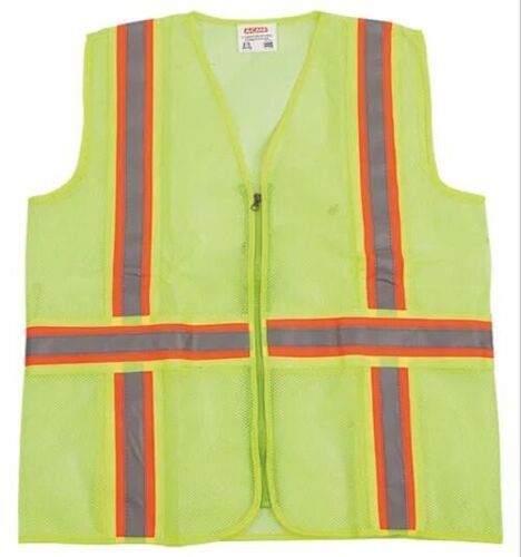 Ap-106 Reflective Vest - Polyester, Medium Size, Green Color | Long Lasting, Sleeveless Design for All Seasons