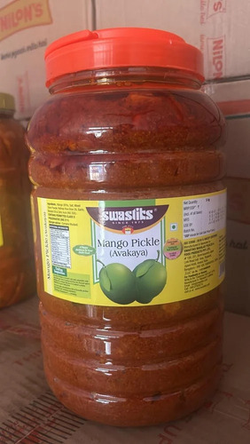 Avakaya Mango Pickle - Mustard Oil Preserved, Highly Vegetarian, Tasty and Delicious with Spicy and Salty Flavor Profile