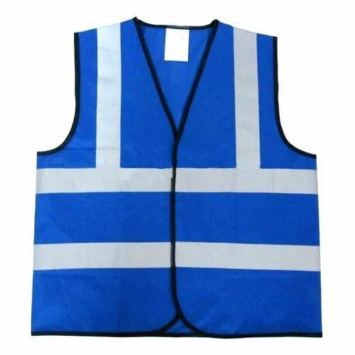 Blue & White Reflective Safety Jacket - Polyester Material Long Lasting & Durable | Ideal for Men Four Seasons Wear
