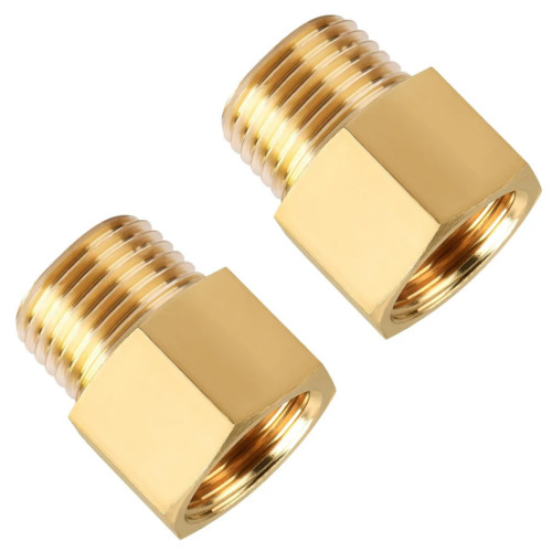 Brass Pipe Fitting - 0.5 Inch, Golden Polished Finish | Durable, Corrosion-Resistant, Leak-Proof for Plumbing