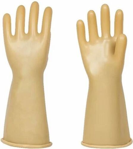 Electrical Safety Hand Gloves - Medium Size, Yellow Full Finger Style | Long Lasting, Durable, Ideal For Industrial Use