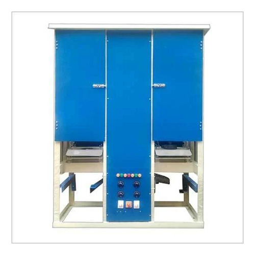 Fully Automatic Double Die Paper Plate Machine - PE Coated Paper, 4-14 Inches Plate Size Range, Blue Iron Body | 4000 Pieces per Hour Production, 10 Years Warranty, Human Machine Interface Control