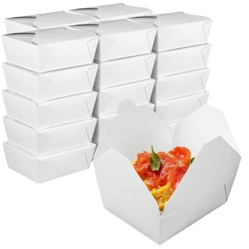 Paper Food Packaging Boxes - 750 gm, Square Shape, Plain White Design, 300 GSM Paper