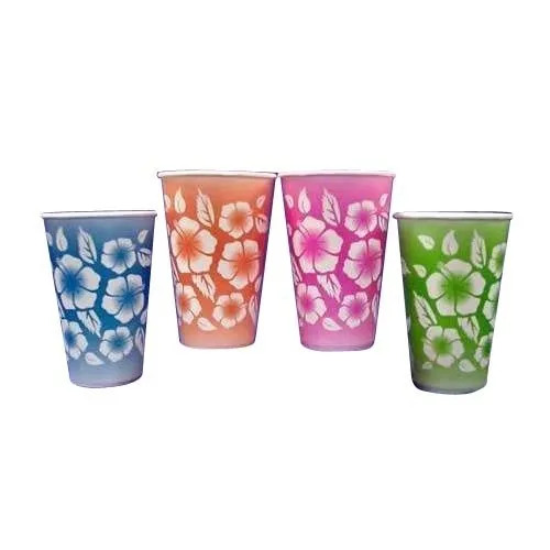 Printed Round Paper Glass - Color: Multi Colour