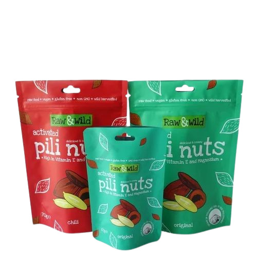 Printed Stand Up Zipper Pouch - Aluminum Foil, 6x4 Inches, Matte Finish, Multi Layer Lamination, Digital Printing, Food Packaging