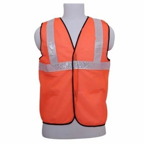 Reflective Safety Jacket - Nylon Material, Orange Color | Durable, Long Lasting, Suitable for All Seasons