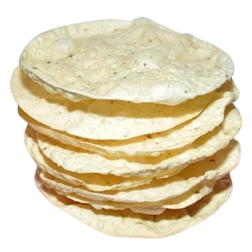 Round Urad Plain Papad - Crispy & Crunchy Urad Plain Papad, Vegetarian Delight For Adults, Children & Elderly | Salty Flavor, Food Grade Quality