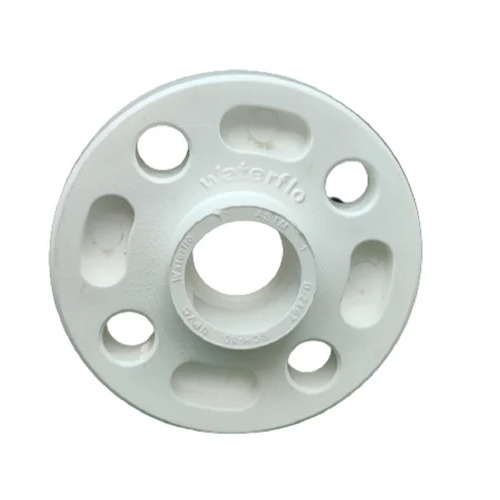 Round Waterflo UPVC Flange - UPVC Material 90mm Thickness White Color | Durable Pipe Fitting Round Shape